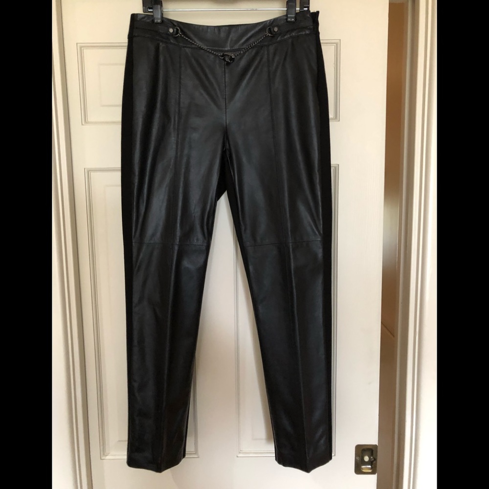 Leather front pants